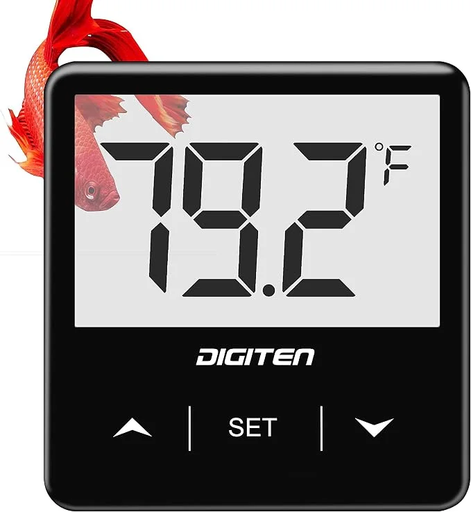 DIGITEN Digital Aquarium Thermometer with transparent LCD
