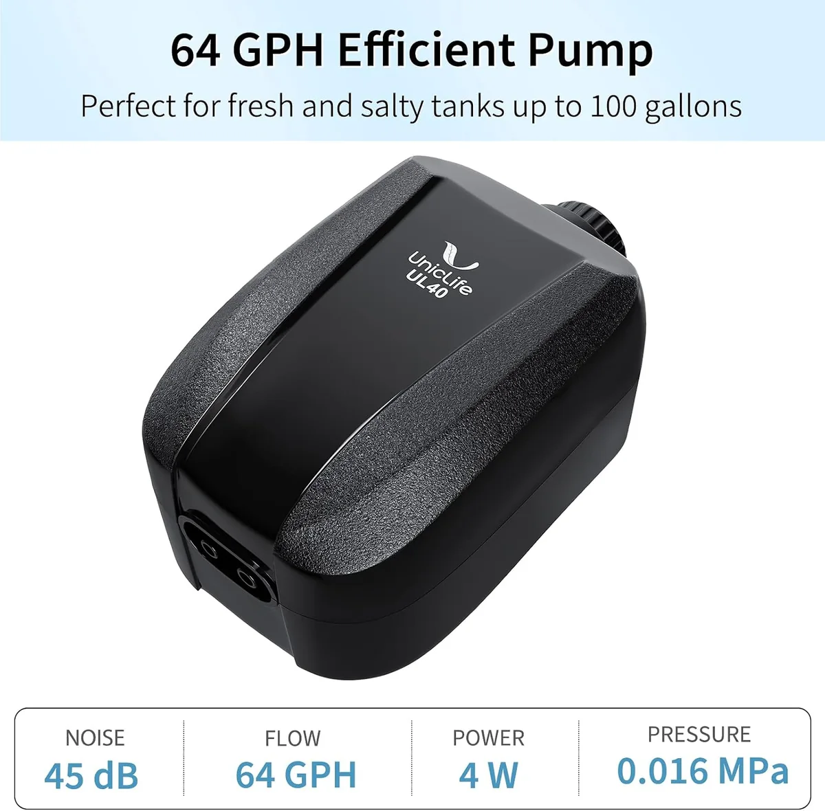 Uniclife 64 GPH Aquarium Air Pump product image